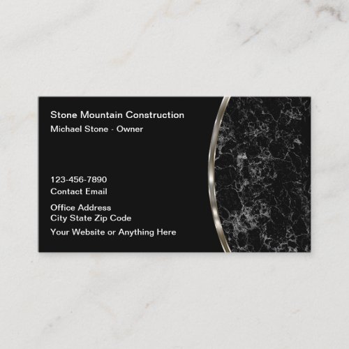 Stone Marble Style Construction Businesscards Business Card