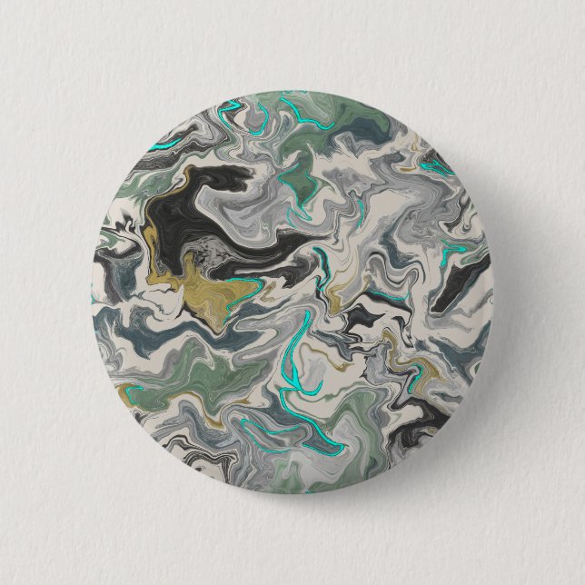 Stone Marbling with Turquoise Veins 2 1/4" Round Button (Front)