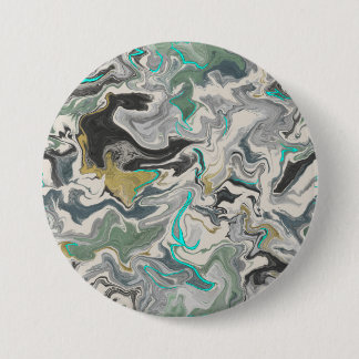 Stone Marbling with Turquoise Veins 3" Round Button