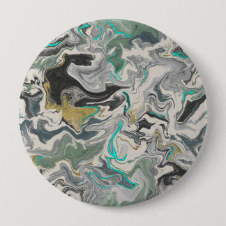 Stone Marbling with Turquoise Veins 4" Round Button