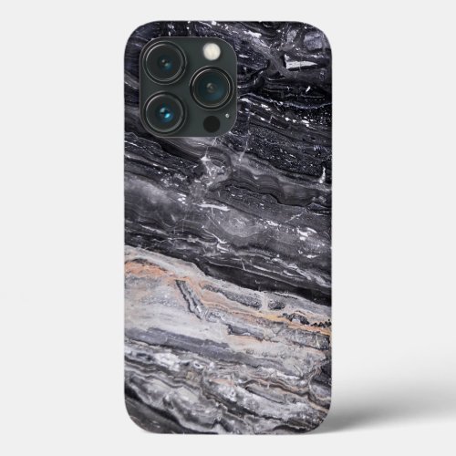 Stone Masculine Black White Grey Marble iPhone 13 Pro Case