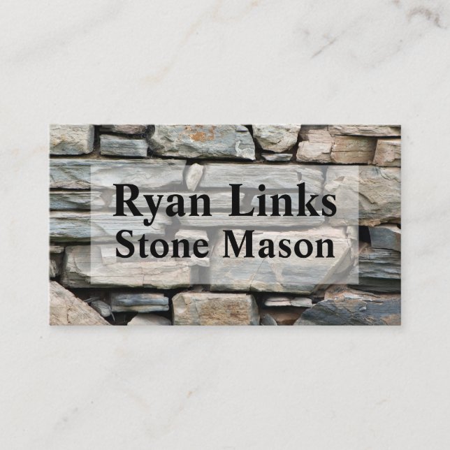 Stone Mason Background Business Cards (Front)