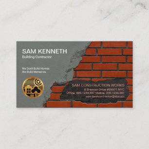 Stone Mason Brick Laying Construction Business Card