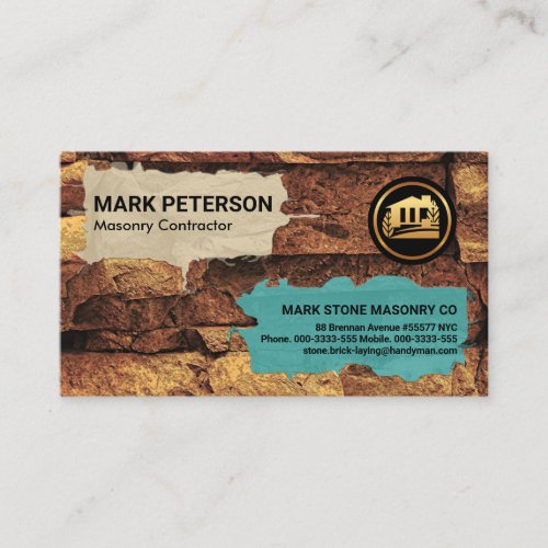 Stone Masonry Brick Laying Contractor Business Card