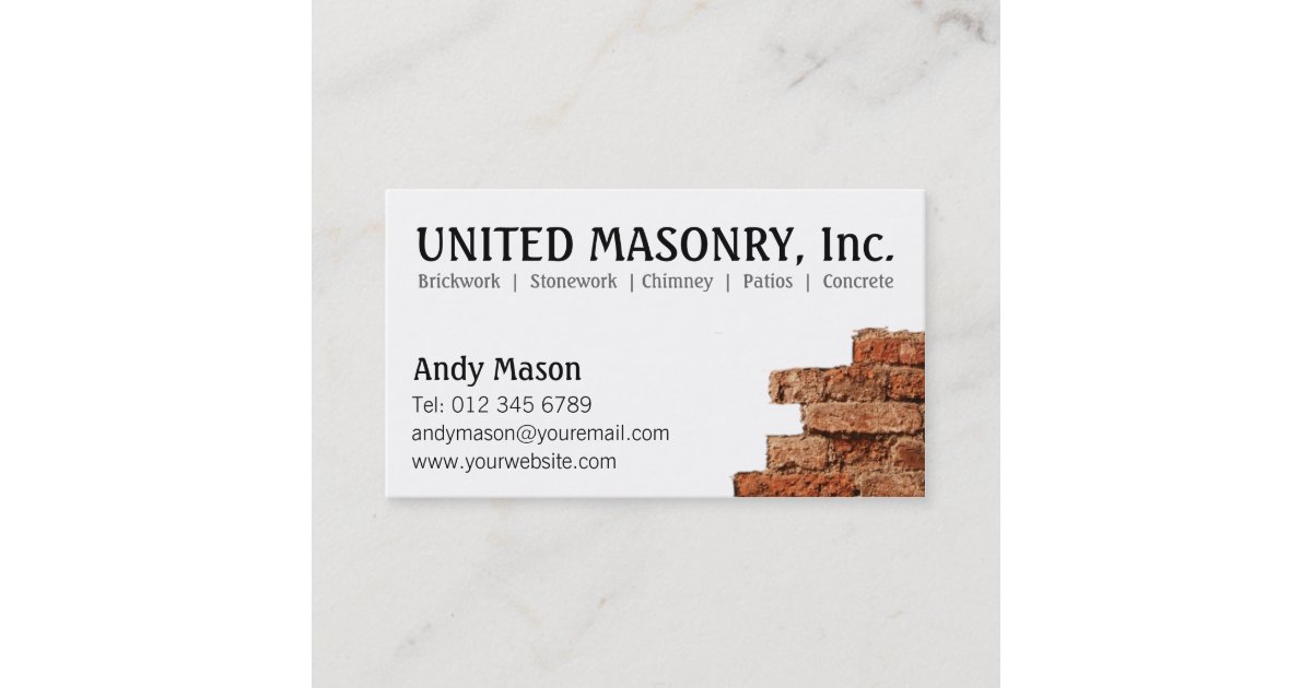 Stone Masonry business cards Zazzle