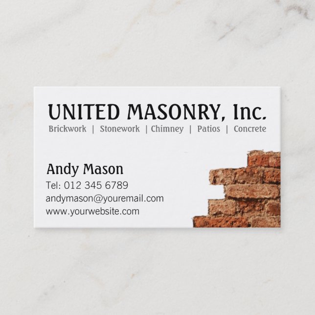Stone Masonry business cards (Front)