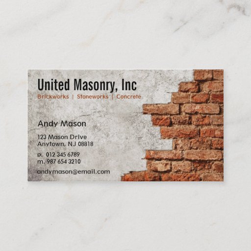 Customizable Stone Masonry business cards