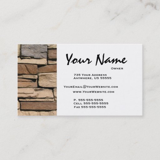 Customizable Stone Masonry Business Cards