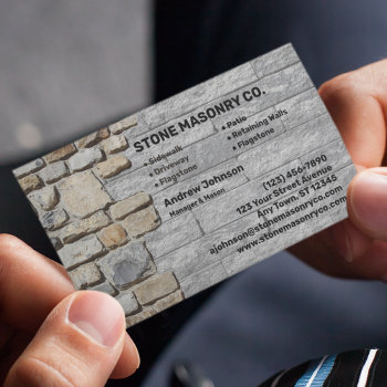 Stone Masonry Company Business Card by 1Bizchoice at Zazzle