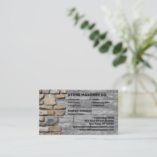 Stone Masonry Company Business Card Zazzle