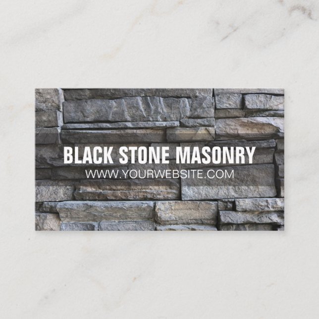 Stone Masonry Construction Business Card (Front)