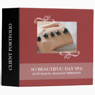 Stone Massage Therapist Day Spa Client Portfolio 3 Ring Binder