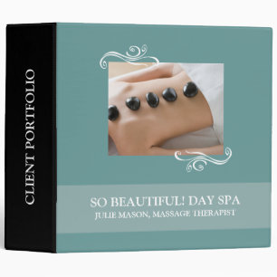 Stone Massage Therapist Day Spa Client Portfolio 3 Ring Binder