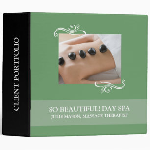 Stone Massage Therapist Day Spa Client Portfolio Binder