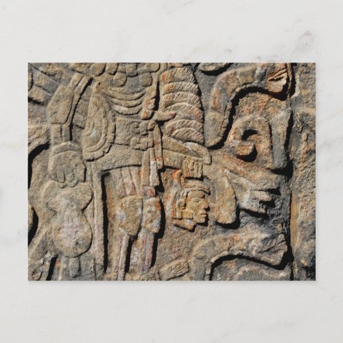 Stone Mayan Wall carving from Chichen Itza Postcard