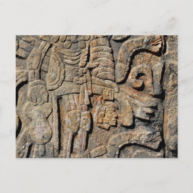 Stone Mayan Wall carving from Chichen Itza Postcard (Front)