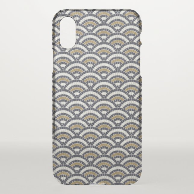 Stone mosaic roman motive scales pattern uncommon iPhone case (Back)