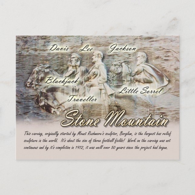 Stone Mountain Carving, Georgia Postcard (Front)