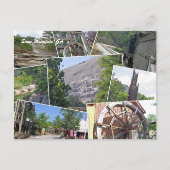 Stone Mountain Collage  Stone Mountain  Ga Postcard by teknogeek at Zazzle