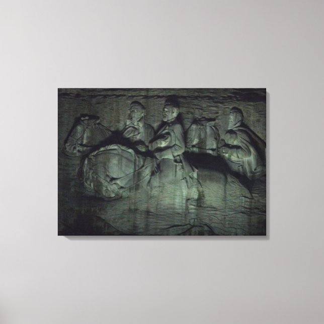 Stone Mountain Georgia Carving At Night Canvas Print (Front)
