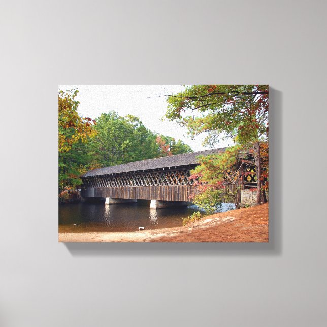Stone Mountain Georgia Covered Bridge Canvas Print (Front)