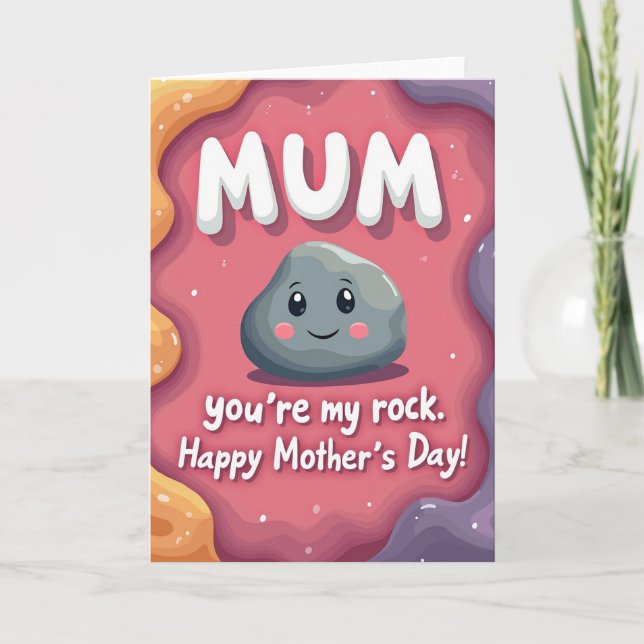 Stone Mum Happy Mothers Day Card (Front)