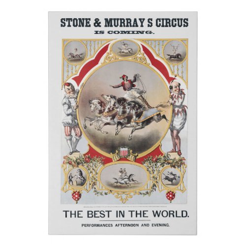 Stone  Murrays Circus Circa 1870 Faux Canvas Print