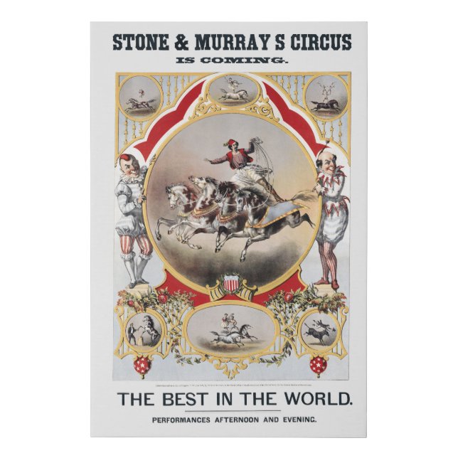 Stone & Murray's Circus, Circa 1870. Faux Canvas Print (Front)