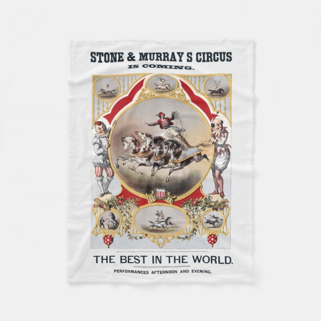Stone & Murray's Circus, Circa 1870. Fleece Blanket (Front)