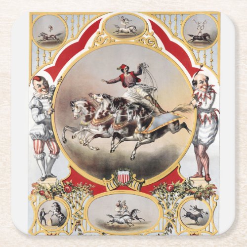 Stone  Murrays Circus Circa 1870 Square Paper Coaster