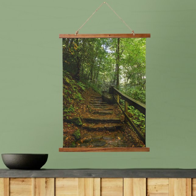 Stone Path in Mountain Forest Photographic Nature Hanging Tapestry (Creator Uploaded)