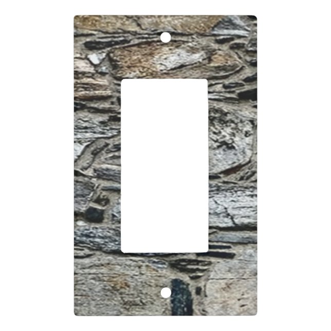 Stone-patterned Single Rocker Light Switch - GBO Cover (Front)