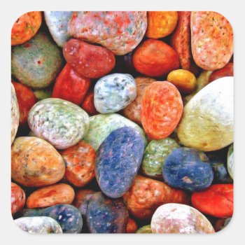 Stone & Pebble Square Sticker by Passion4creation at Zazzle