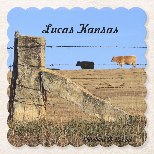 Stone Post Fence  Paper Coaster (Front)