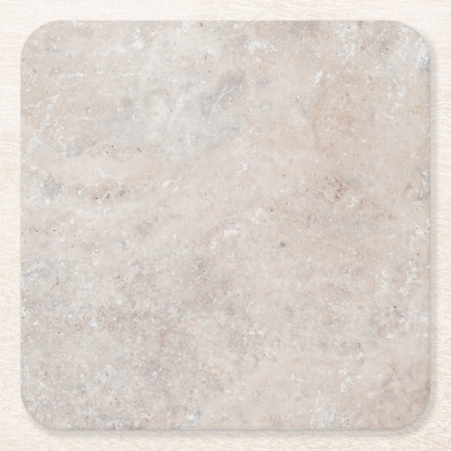 Stone Rock Marble Travertine Nature Background Square Paper Coaster (Front)
