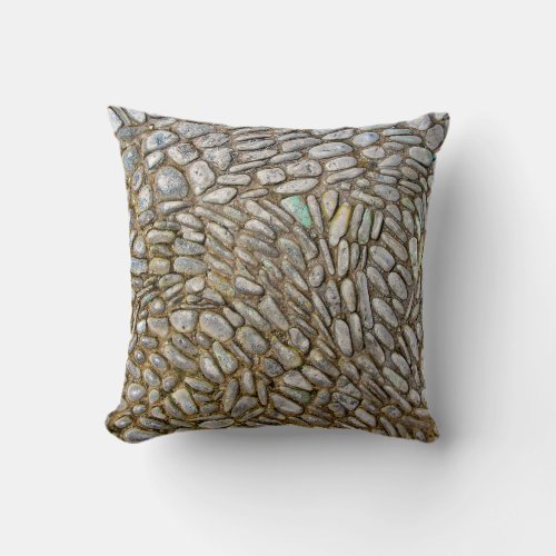 Stone Rock Mosaic Throw Pillow