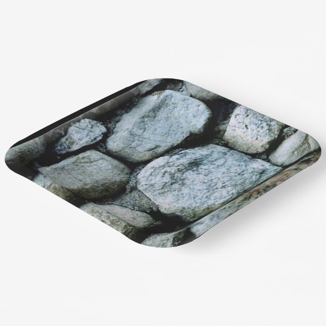 Stone Rocks Nature Photography Art Paper Plates (Angled)