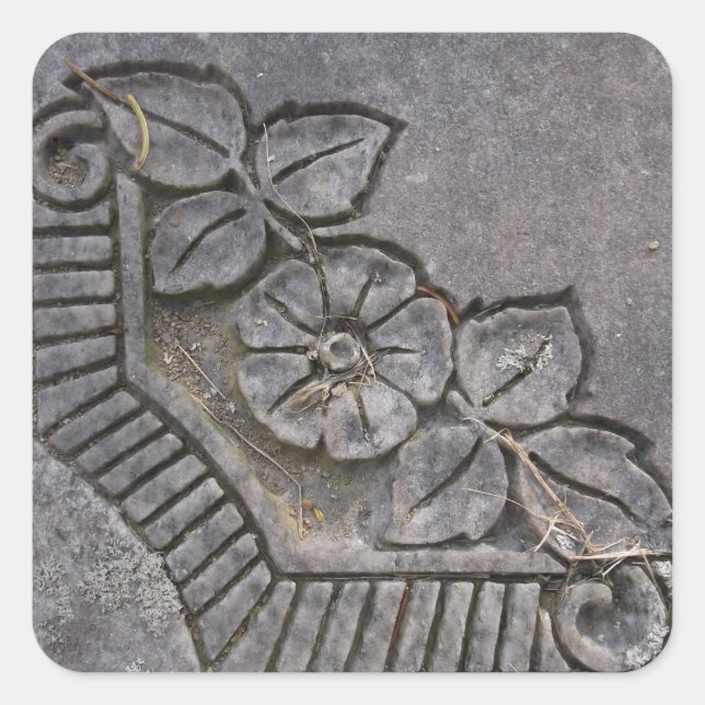 Stone Rose Square Sticker (Front)