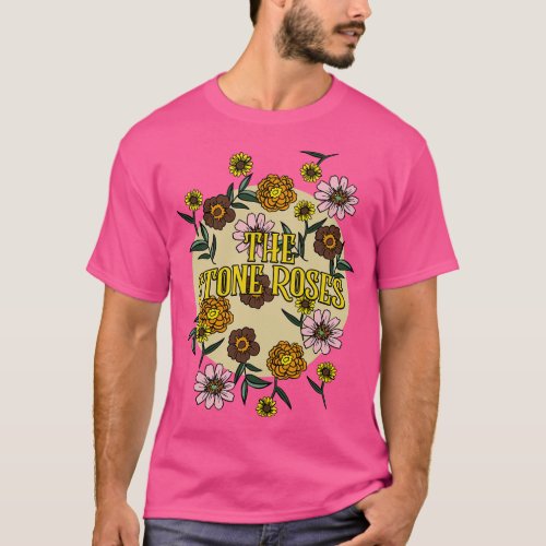 Stone Roses Name Personalized Flower Retro Floral  T_Shirt