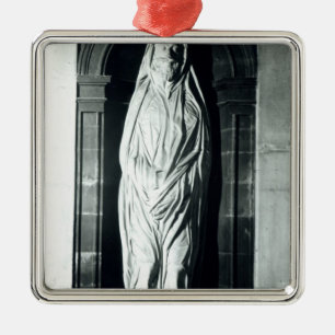 Stone sculpture of John Donne in his shroud Metal Ornament