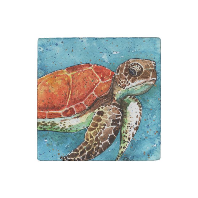 stone sea turtle magnet (Front)