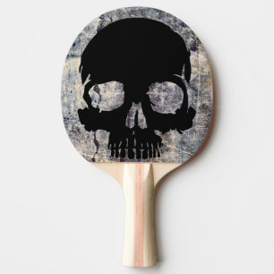 Stone skull ping pong paddle