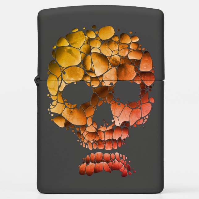 Stone Skull – Unique Rock-Inspired Gothic Art Zippo Lighter (Front)