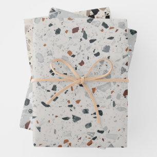 Stone Terrazzo Pattern Wrapping Paper Sheets