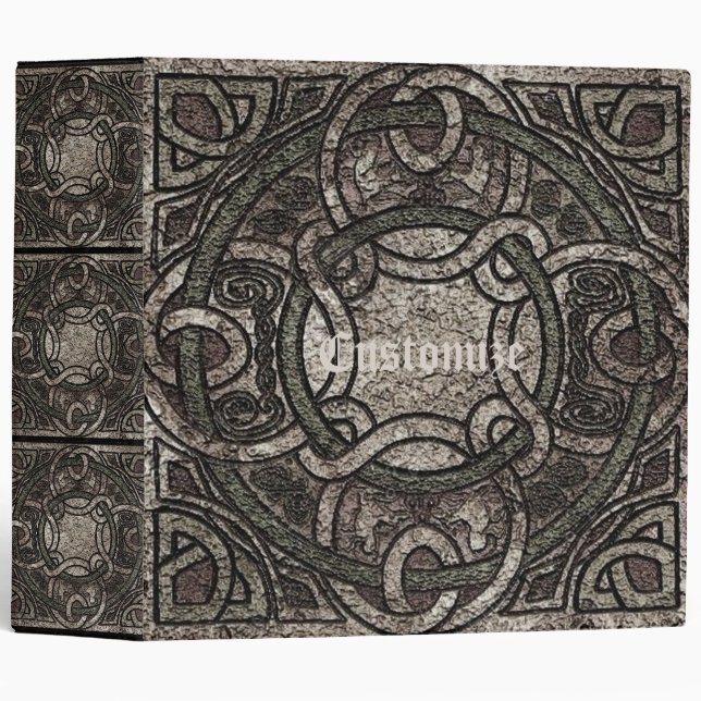 Stone Texture Celtic Knot Pattern Binder (Front/Spine)