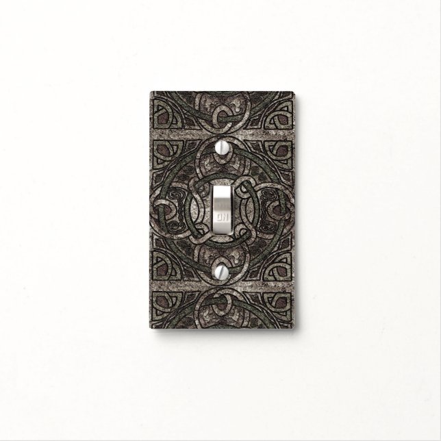 Stone Texture Celtic Knot Pattern Switch Cover (In Situ)
