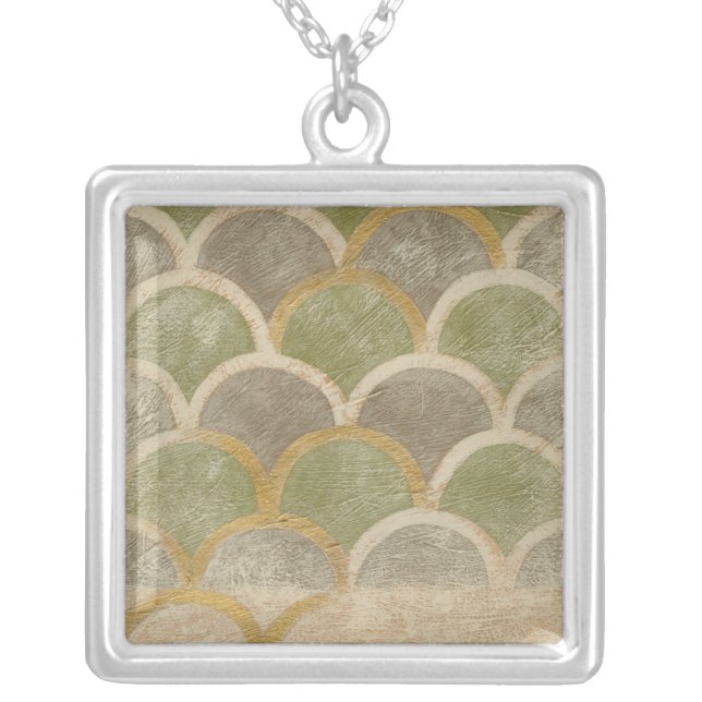 Stone Tile Design by Chariklia Zarris Silver Plated Necklace (Front)