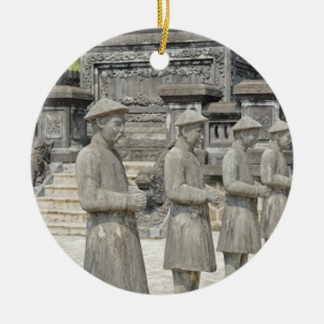 Stone Tomb Statues Ceramic Ornament (Front)