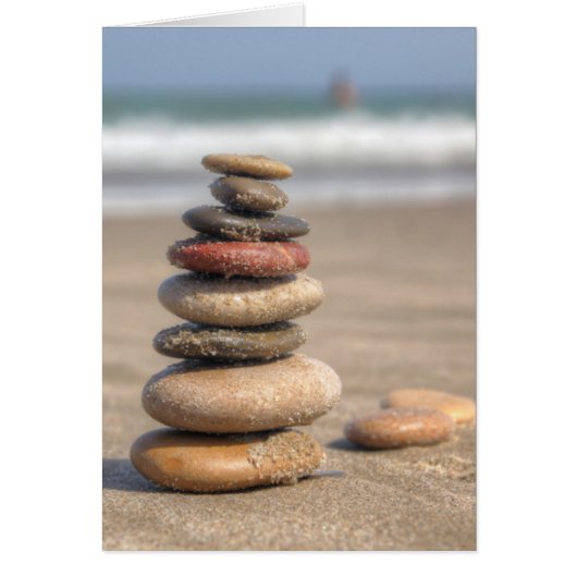 Stone Tower On Beach Cards (Front)