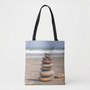 Stone Tower On Beach Tote Bag
